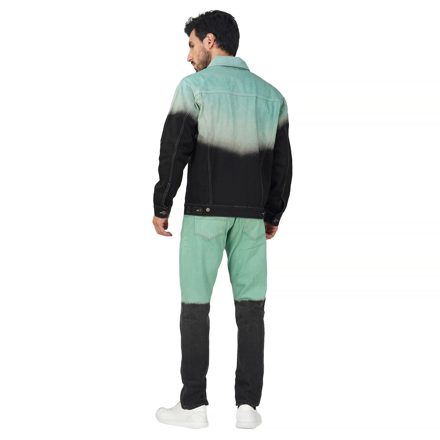 SLAY. Men's Green Black Ombre Denim Jacket & Jeans Co-ord Set