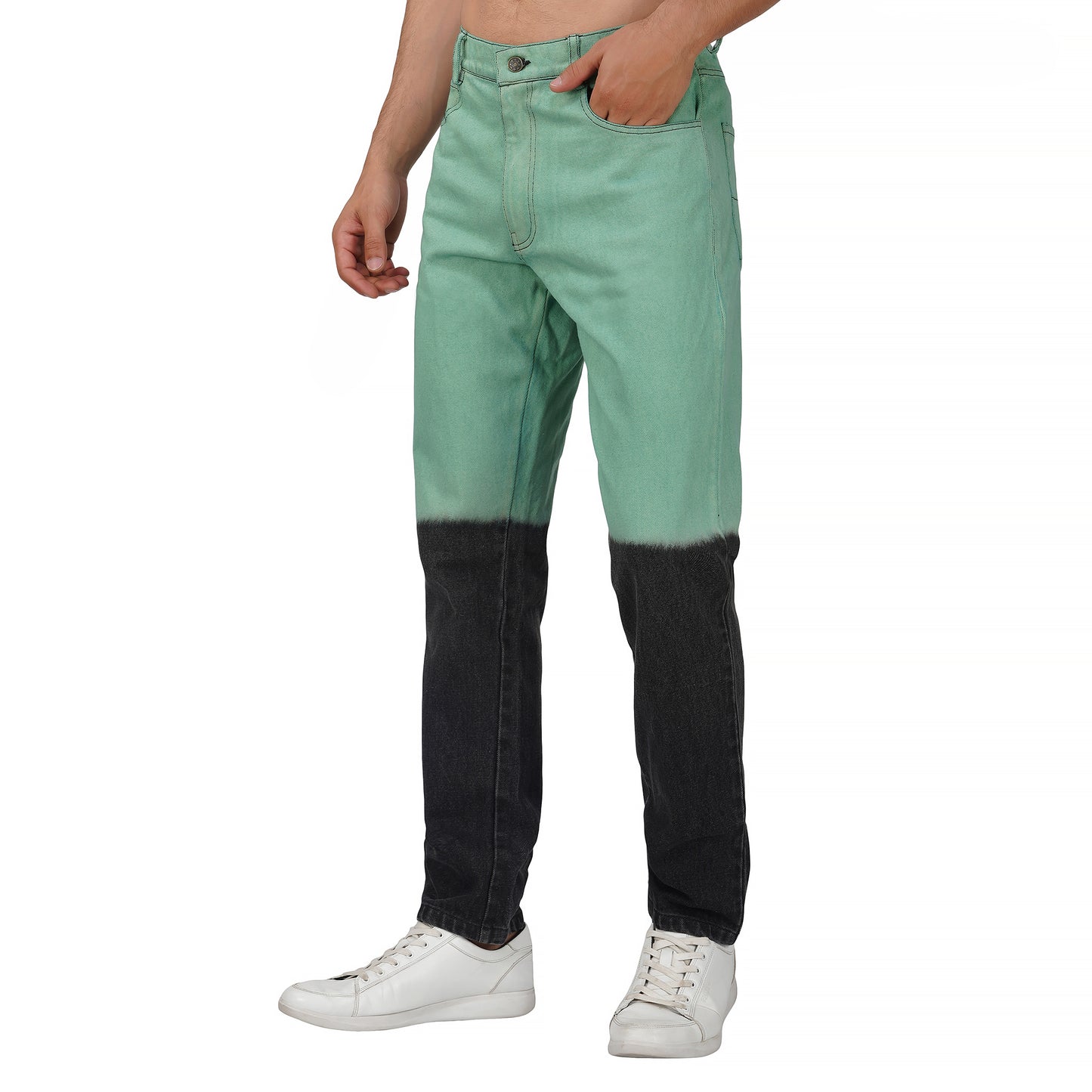 SLAY. Men's Green Black Ombre Denim Jacket & Jeans Co-ord Set