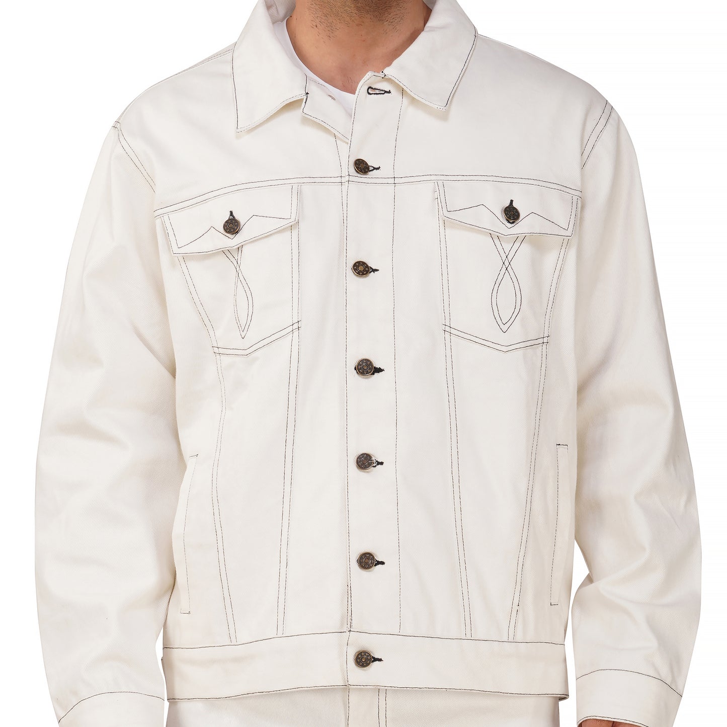 SLAY. Men's Off White Denim Jacket & Jeans Co-ord Set