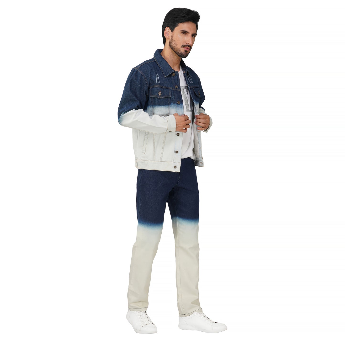 SLAY. Men's Blue Ombre Denim Jacket & Jeans Co-ord Set