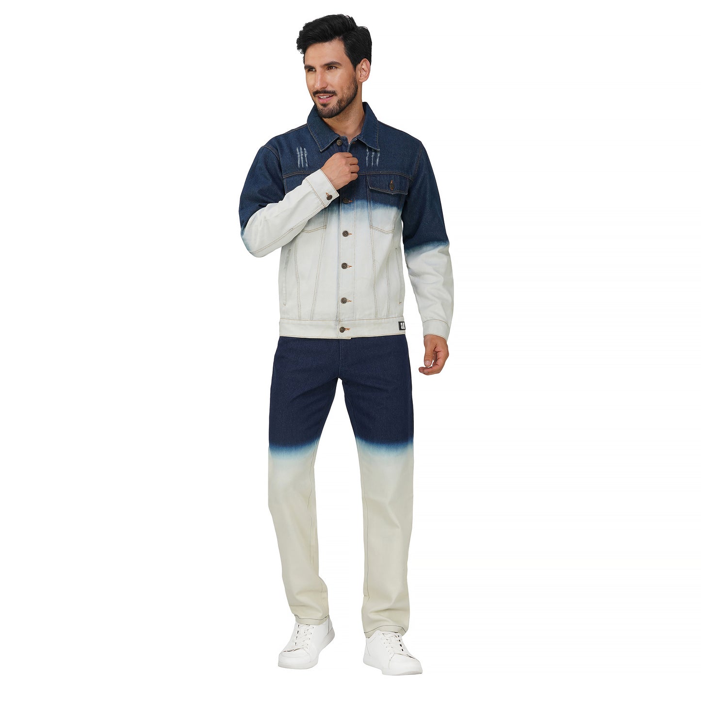 SLAY. Men's Blue Ombre Denim Jacket & Jeans Co-ord Set