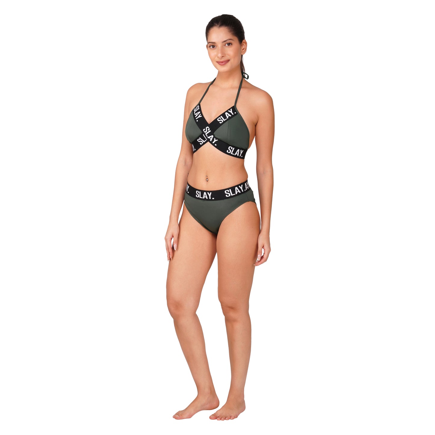 SLAY. Sport Women's Grey Bikini Set Swimwear
