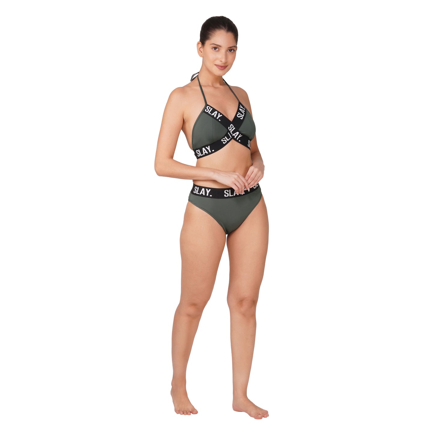SLAY. Sport Women's Grey Bikini Set Swimwear