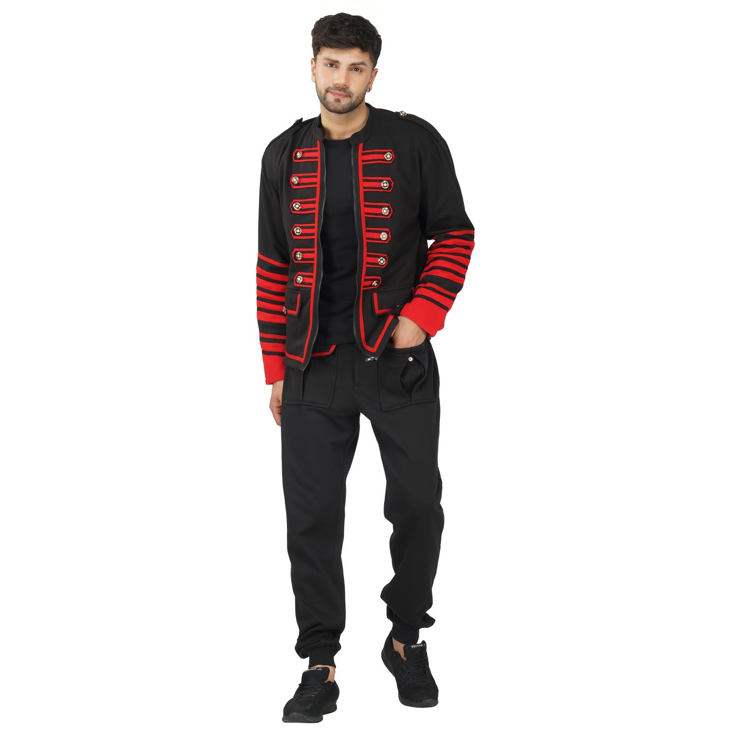 SLAY. Men's Gothic Steampunk Military Parade Casanova Jacket Cardigan Tunic Rock Army Outwear Co-ord Set