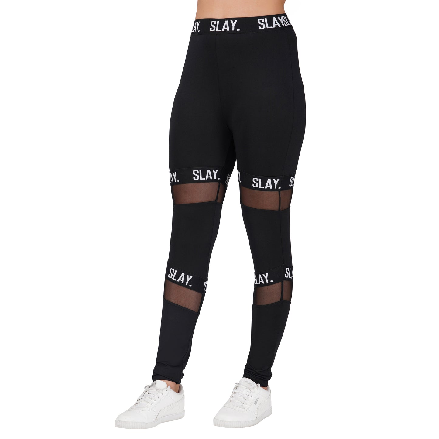 SLAY. Sport Women's Activewear Crop Top And Pants Co-ord Set Black