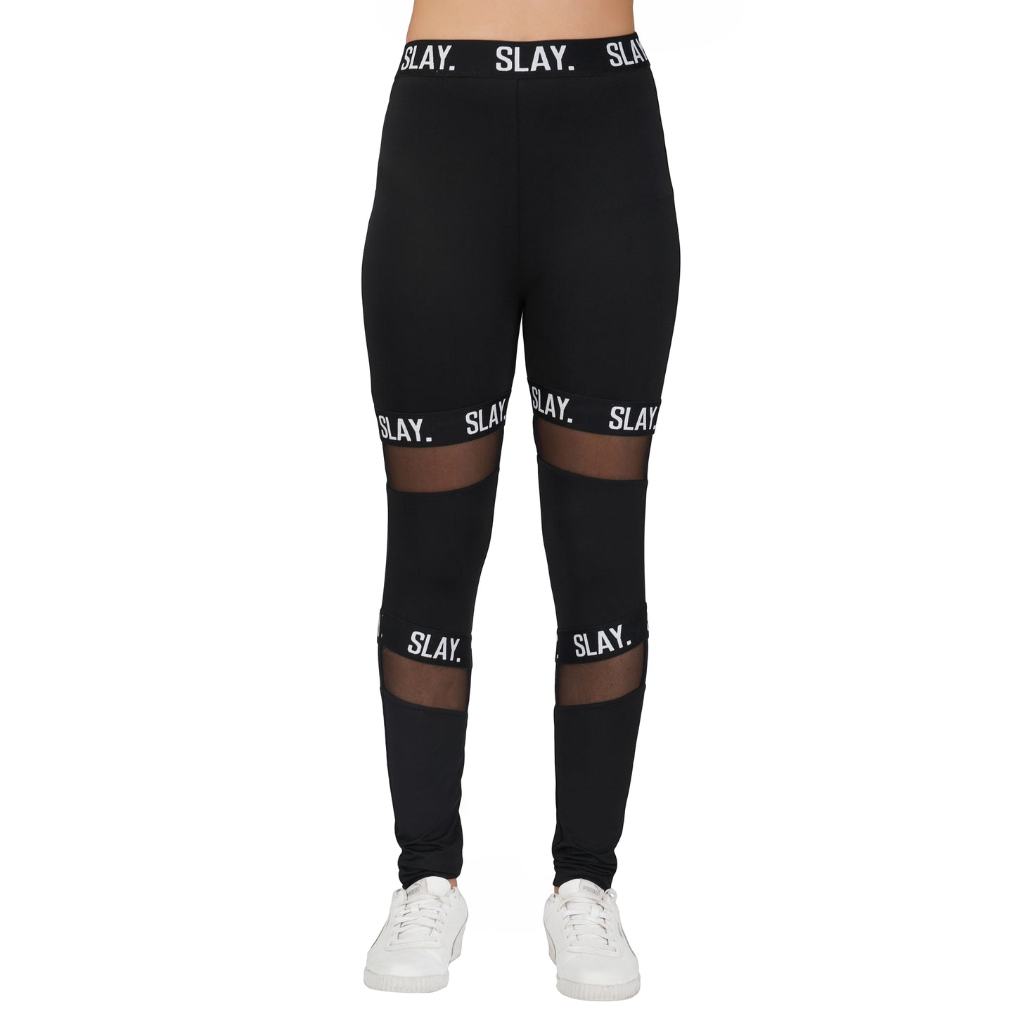 SLAY. Sport Women's Activewear Crop Top And Pants Co-ord Set Black