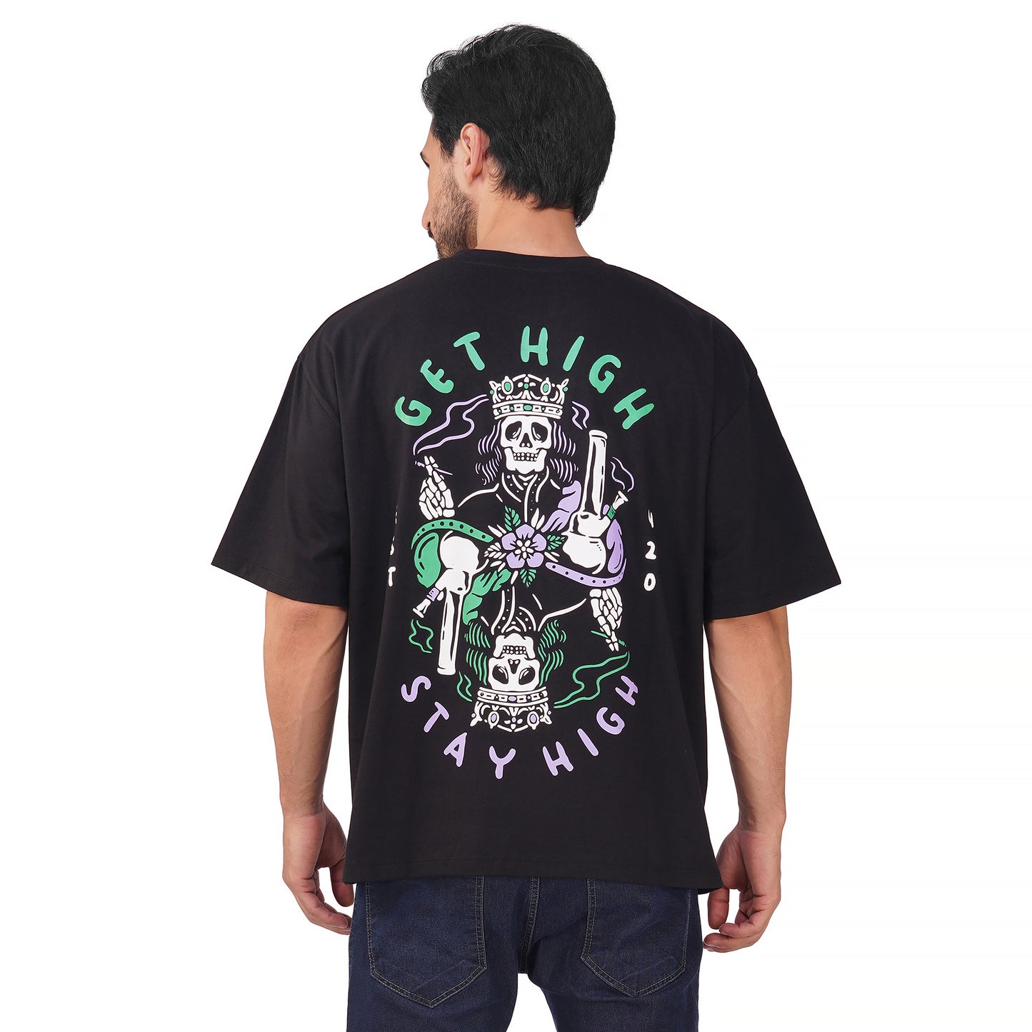 SLAY. Men's "Get High - Stay High" Oversized Drop shoulder T shirt