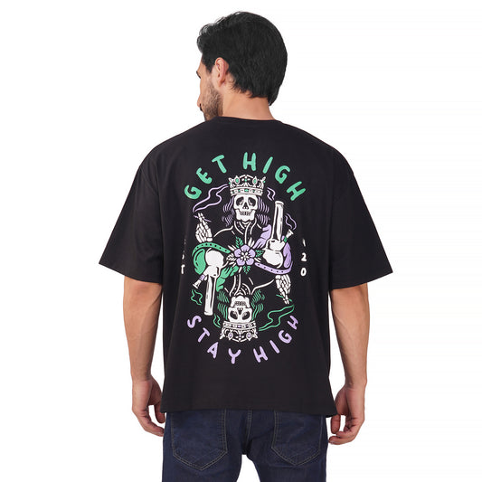 SLAY. Men's "Get High - Stay High" Oversized Drop shoulder T shirt
