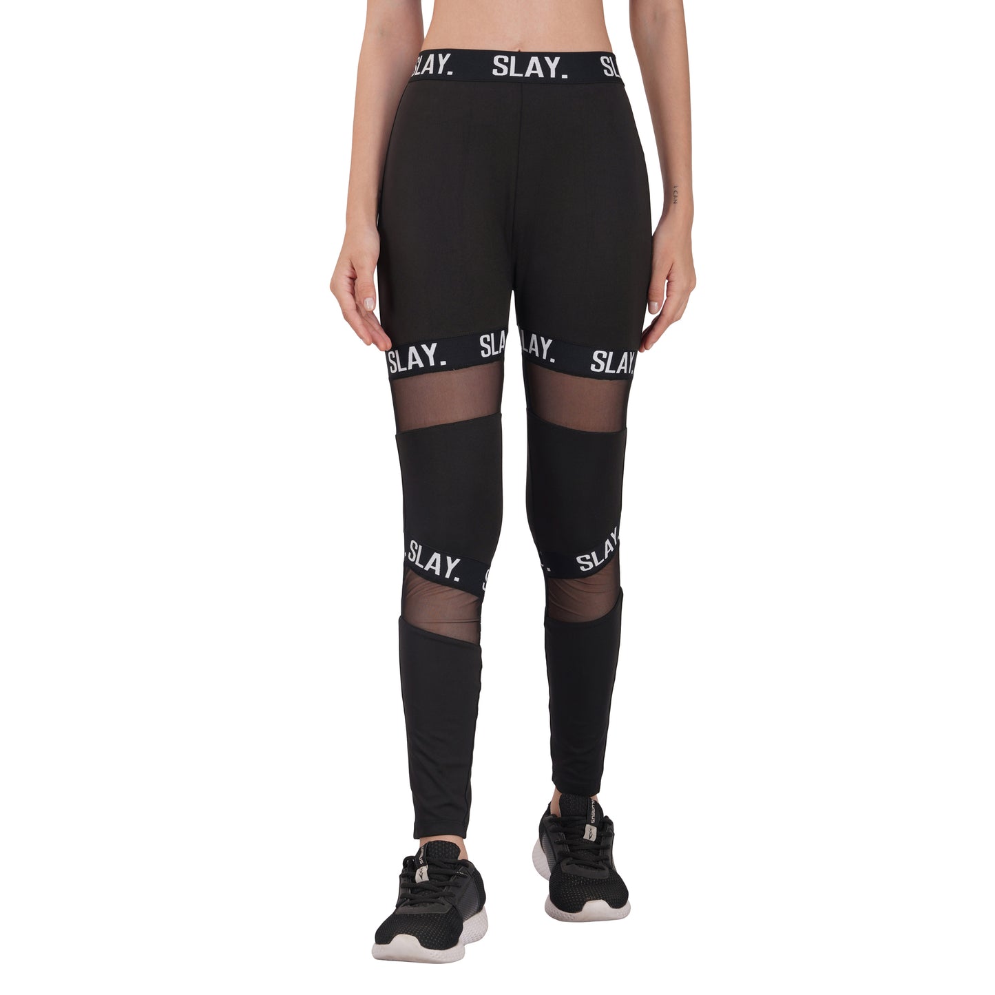 SLAY. Sport Women's Activewear Crop Top And Pants Co-ord Set Black