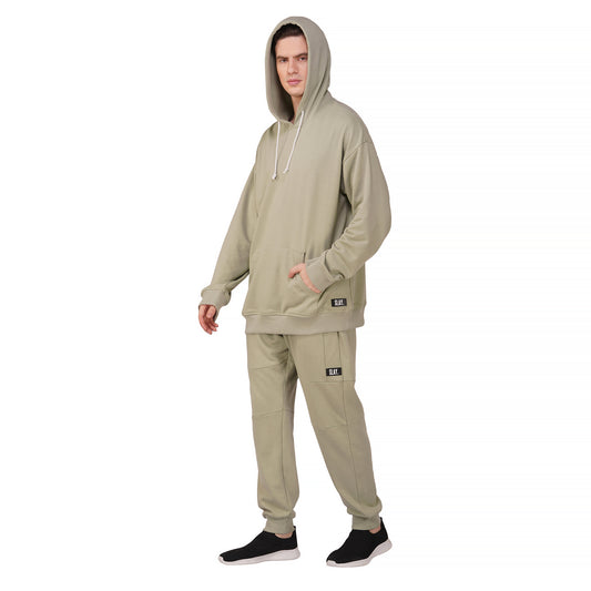 SLAY. Men's Light Olive Oversized Drop Shoulder Hoodie & Joggers Co-ord Set