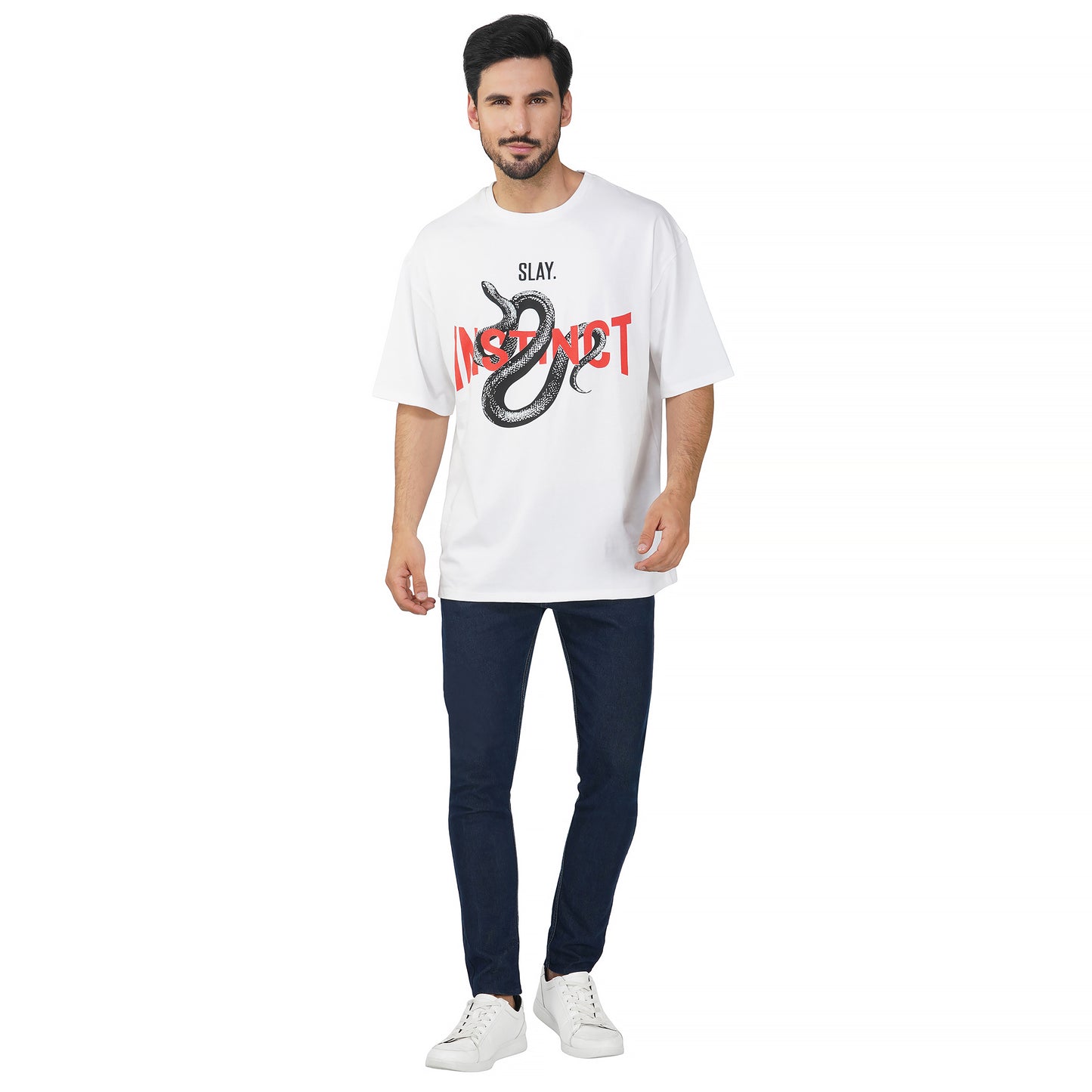 SLAY. Men's Snake Instinct Oversized Drop shoulder T shirt