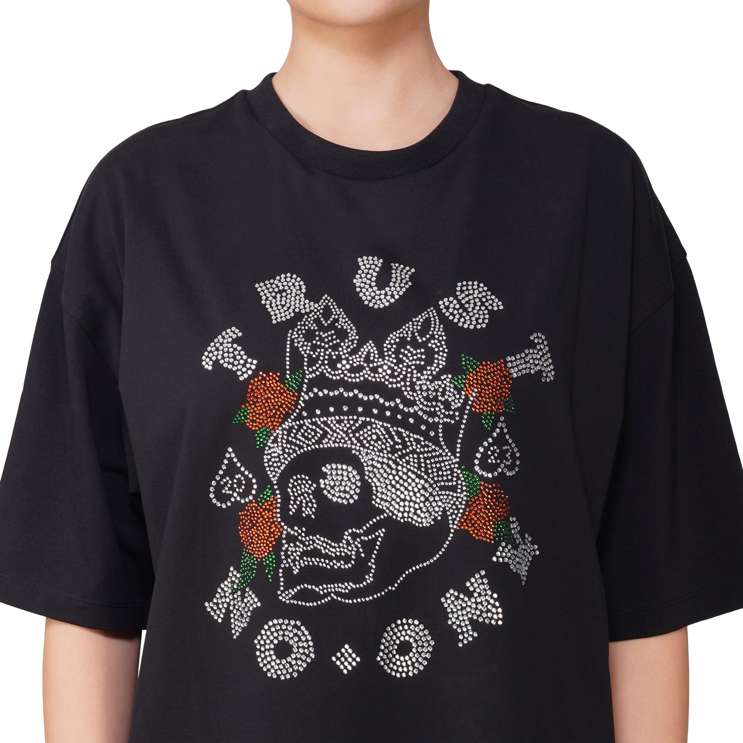 SLAY. Trust No One Crystal Embellised Oversized T-Shirt