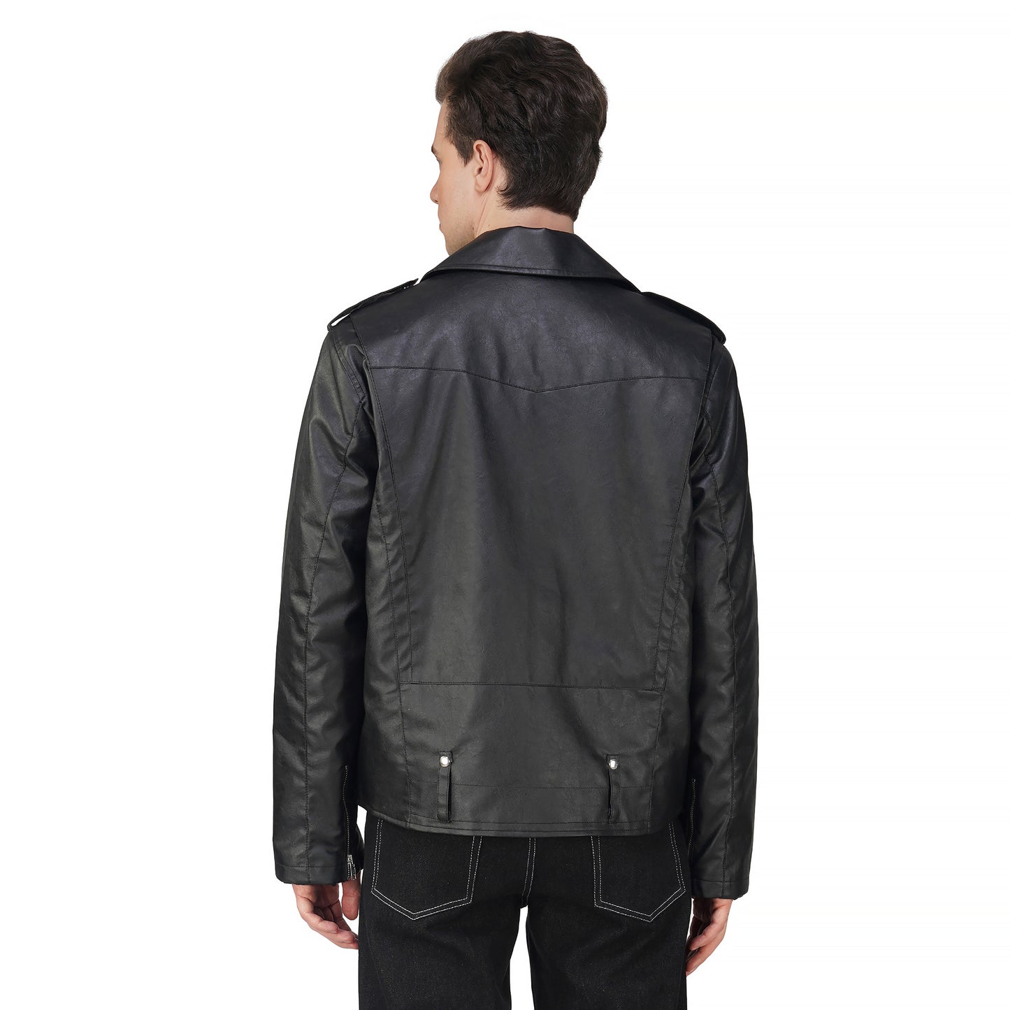 SLAY. Men's Black Faux Leather Biker Jacket