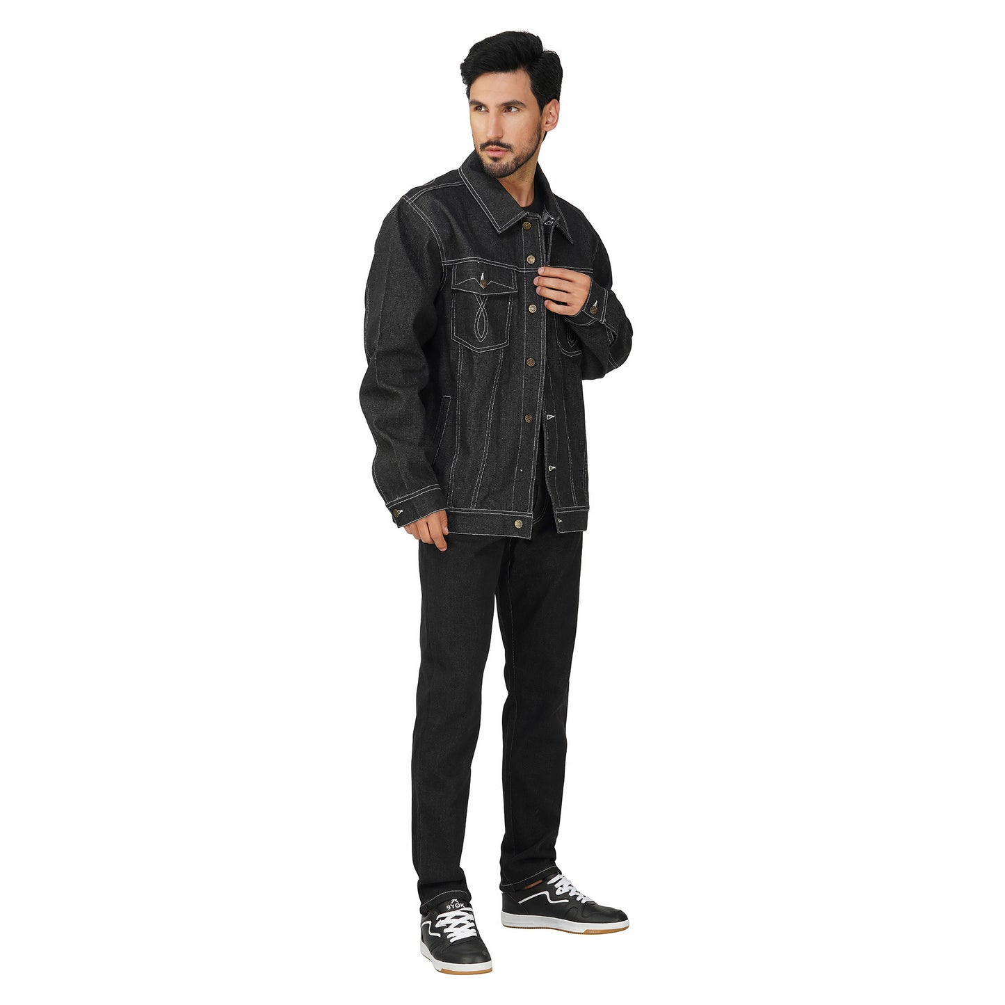 SLAY. Men's Black Denim Jacket & Jeans Co-ord Set