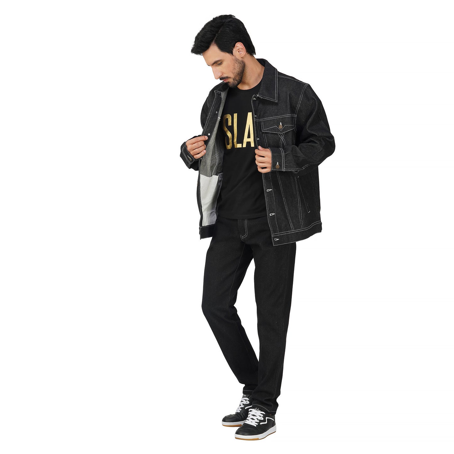 SLAY. Men's Black Denim Jacket & Jeans Co-ord Set