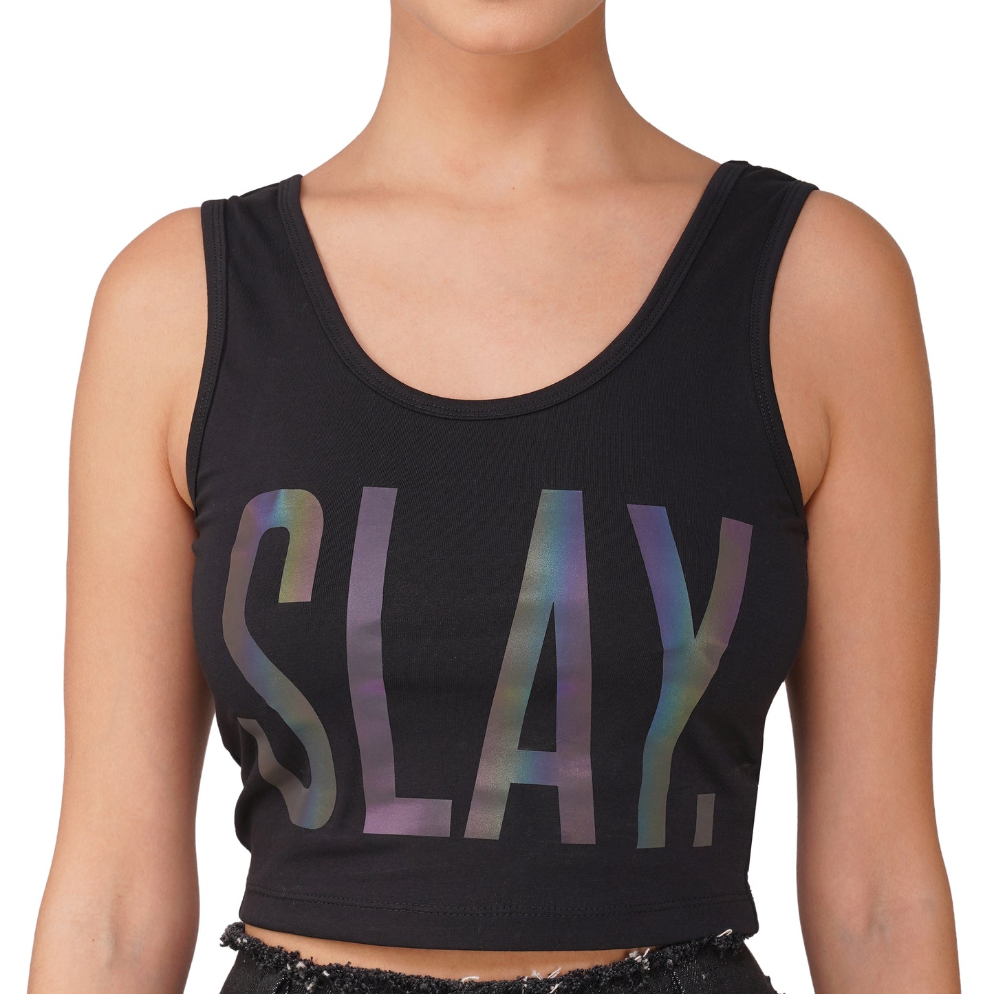 SLAY. Women's Reflective Crop Top Limited Edition