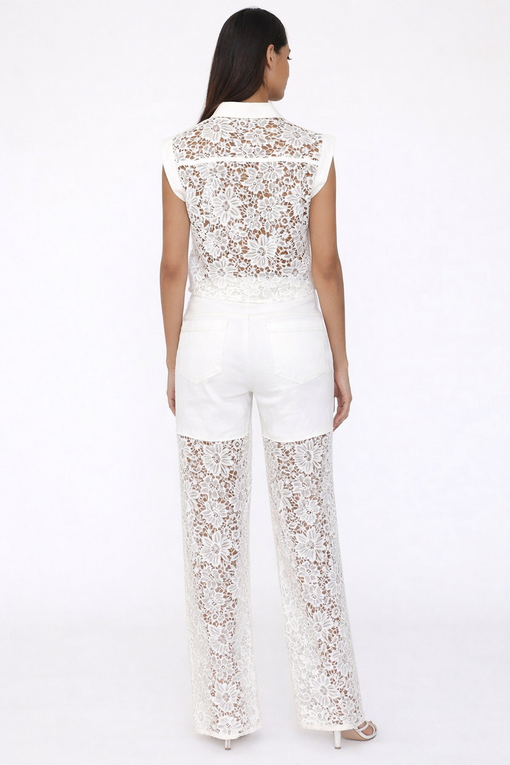 SLAY. Ivory Lace Layered Co-ord Set