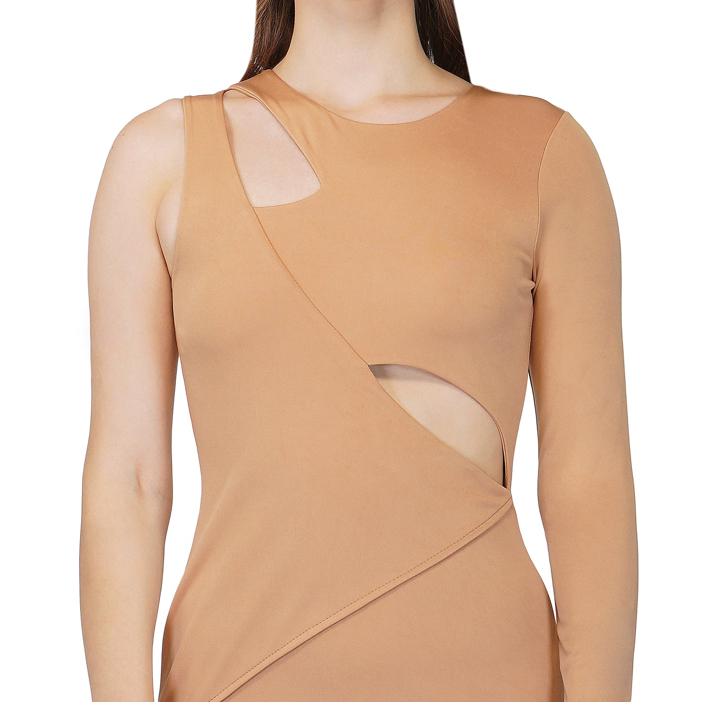 SLAY. Women's Beige Asymmetric Dress