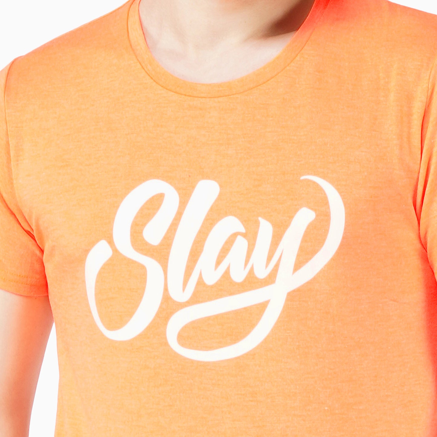 SLAY. Sport Men's Printed Neon Orange T-shirt-clothing-to-slay.myshopify.com-T-Shirt
