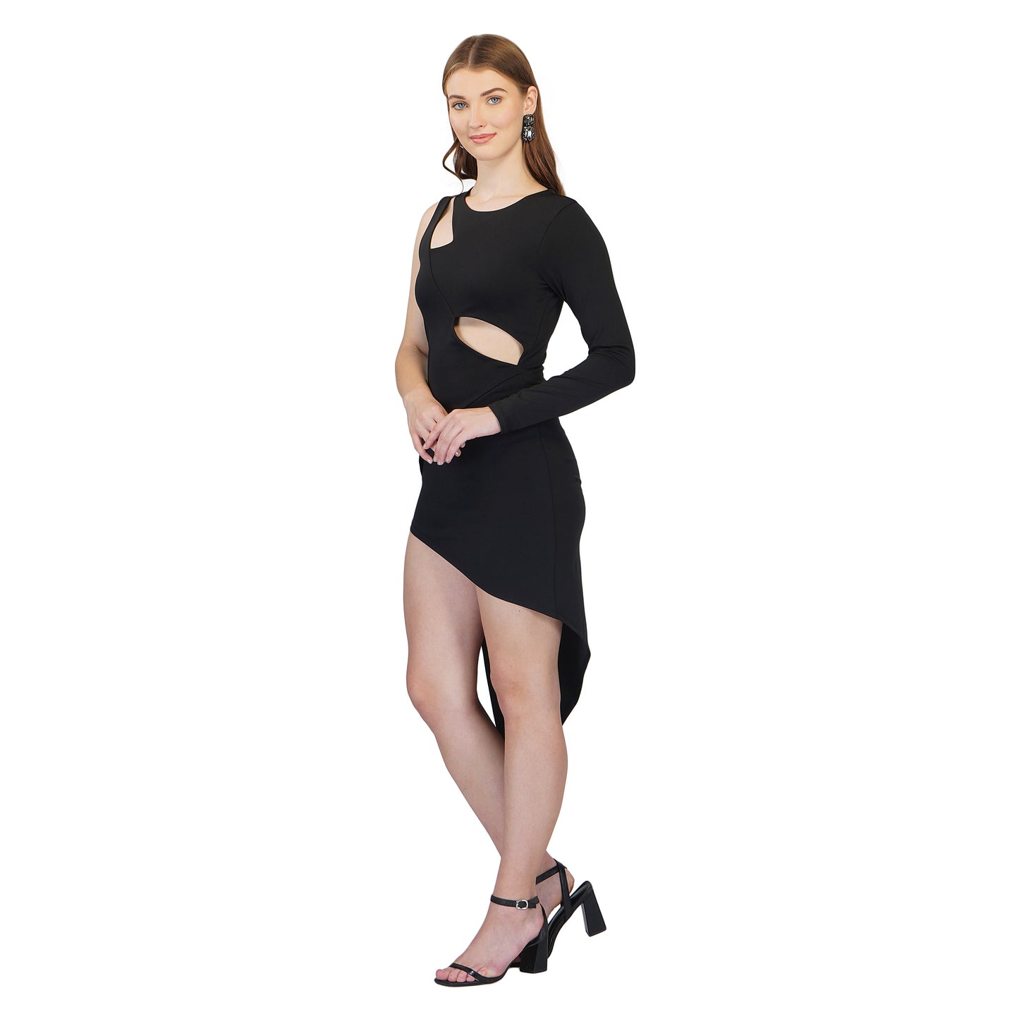 SLAY. Women's Black Asymmetric Dress