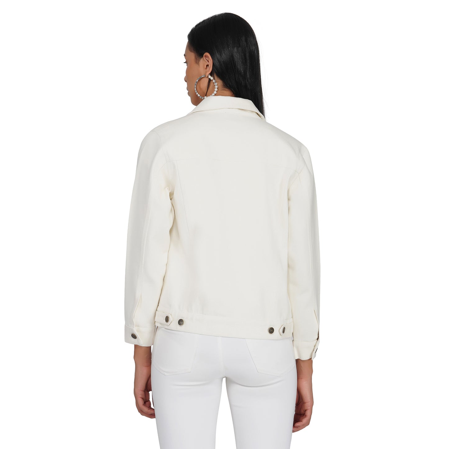 SLAY. Women's Off-white Denim Jacket-clothing-to-slay.myshopify.com-Denim Jacket