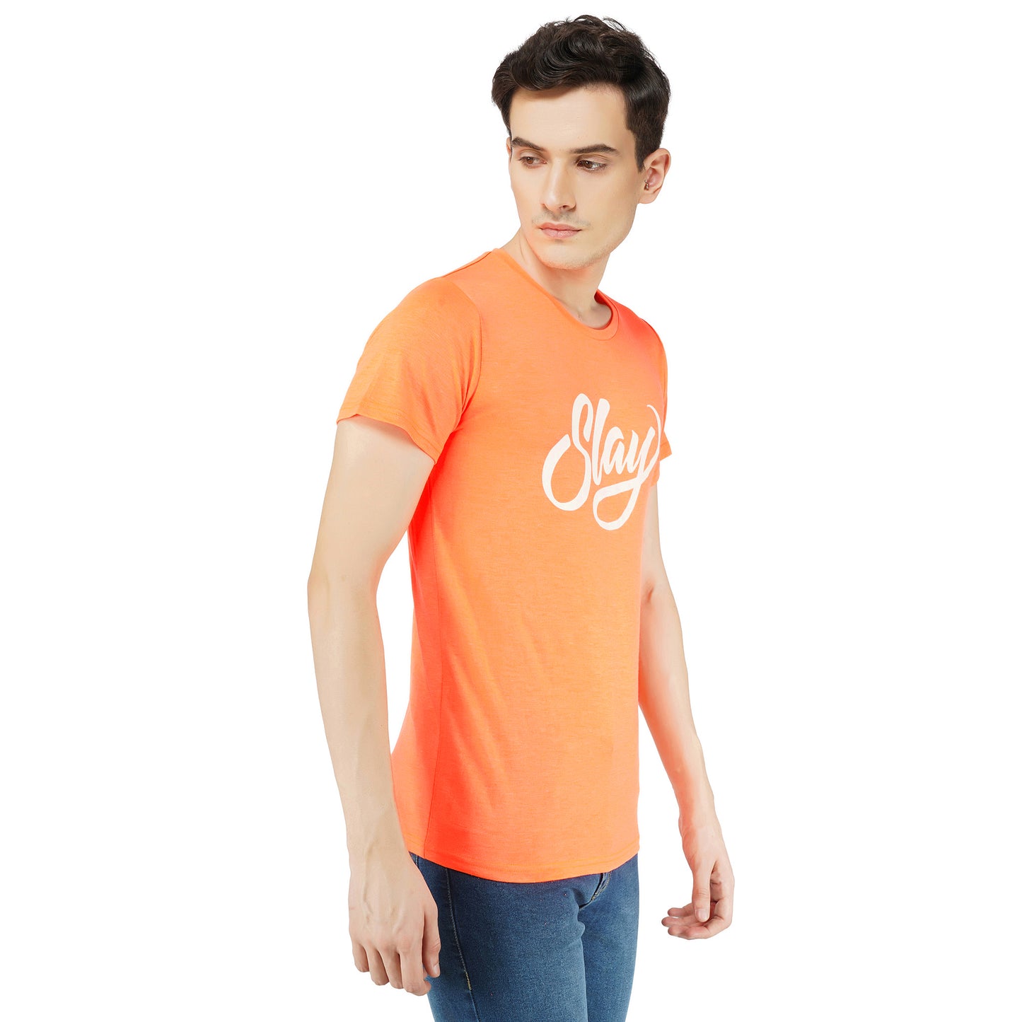SLAY. Sport Men's Printed Neon Orange T-shirt-clothing-to-slay.myshopify.com-T-Shirt