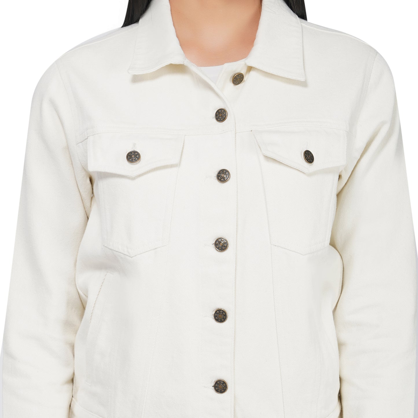SLAY. Women's Off-white Denim Jacket-clothing-to-slay.myshopify.com-Denim Jacket