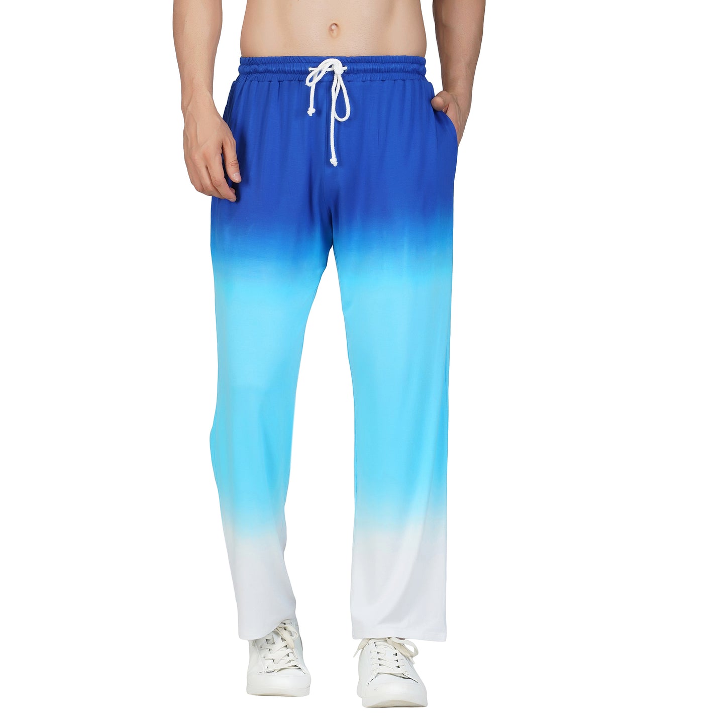 SLAY. Men's Blue to White Ombre T Shirt & Pants Co-ord Set