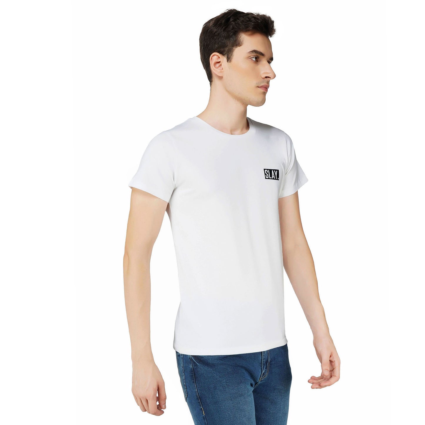 SLAY. Men's Basic Plain White T shirt-clothing-to-slay.myshopify.com-T-Shirt