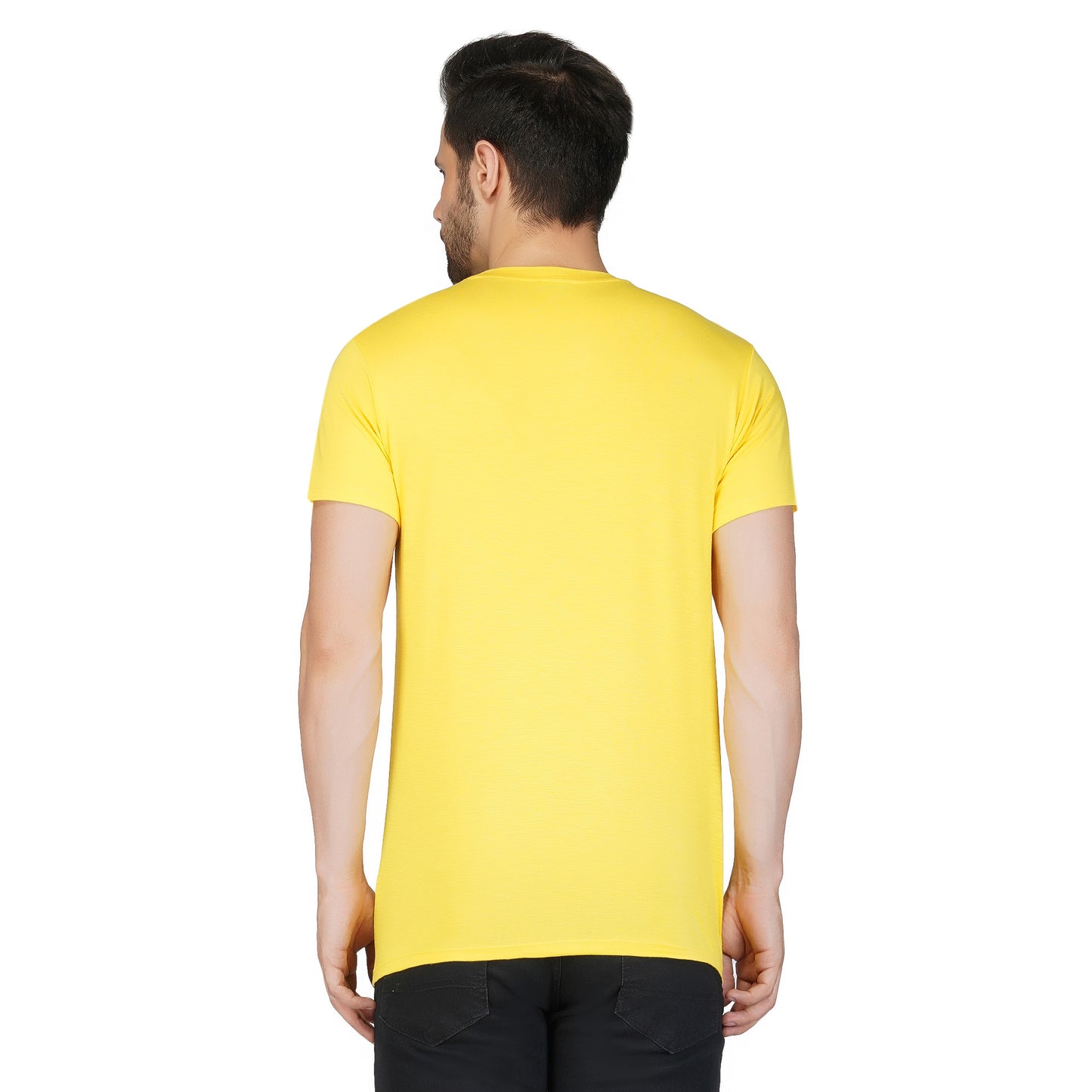 SLAY. Men's Yellow Printed T-Shirt