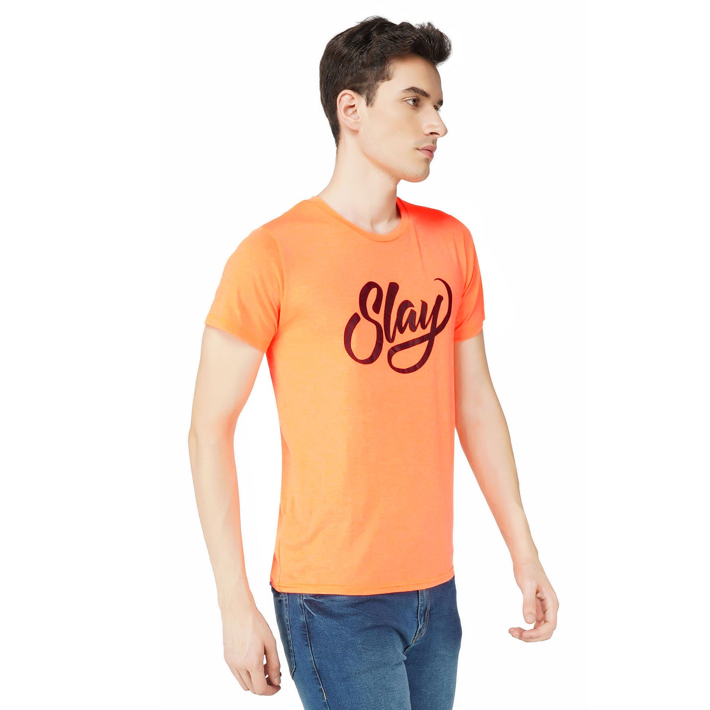 SLAY. Sport Men's Printed Neon Orange T-shirt-clothing-to-slay.myshopify.com-T-Shirt