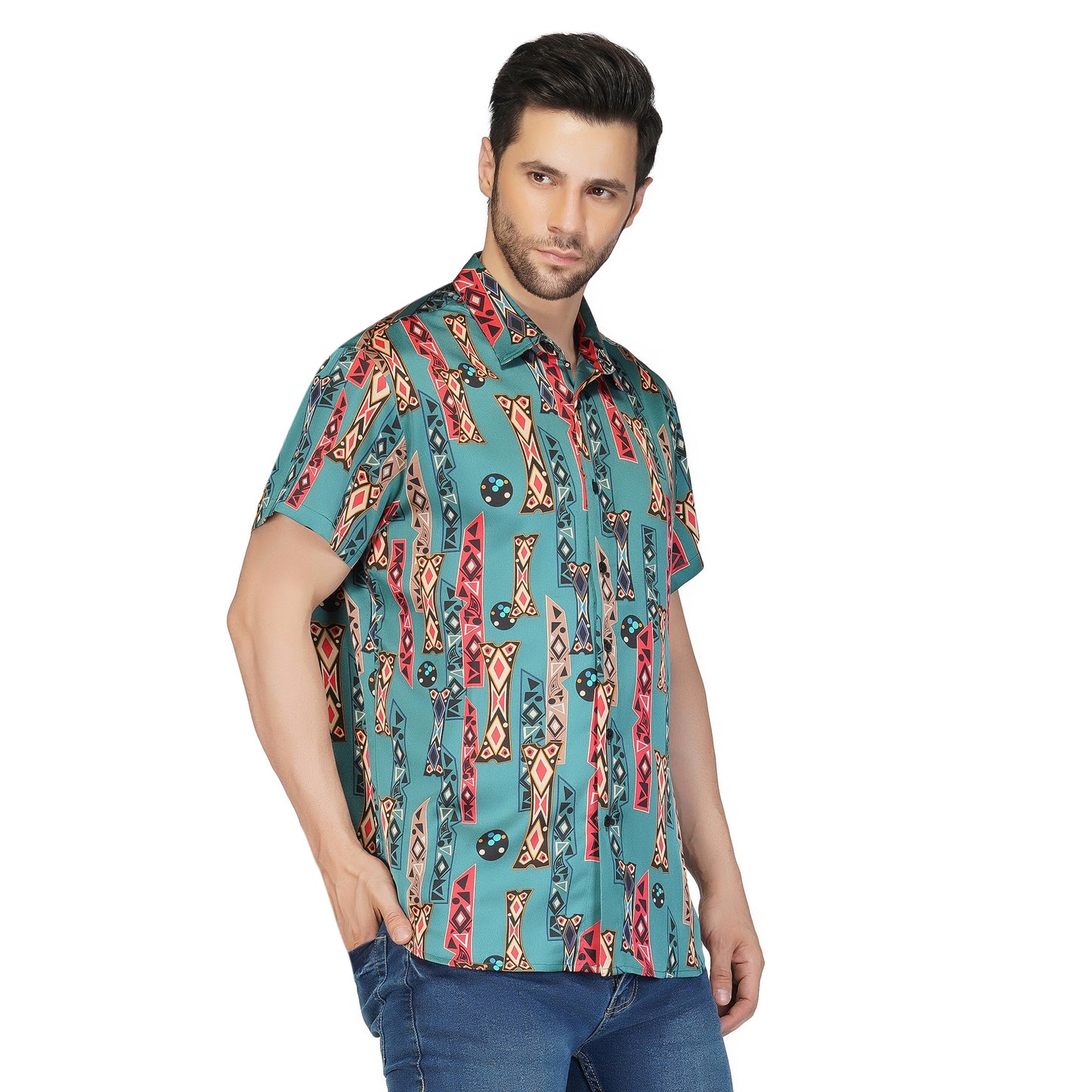 SLAY. Men's Aztec Print Designer Shirt