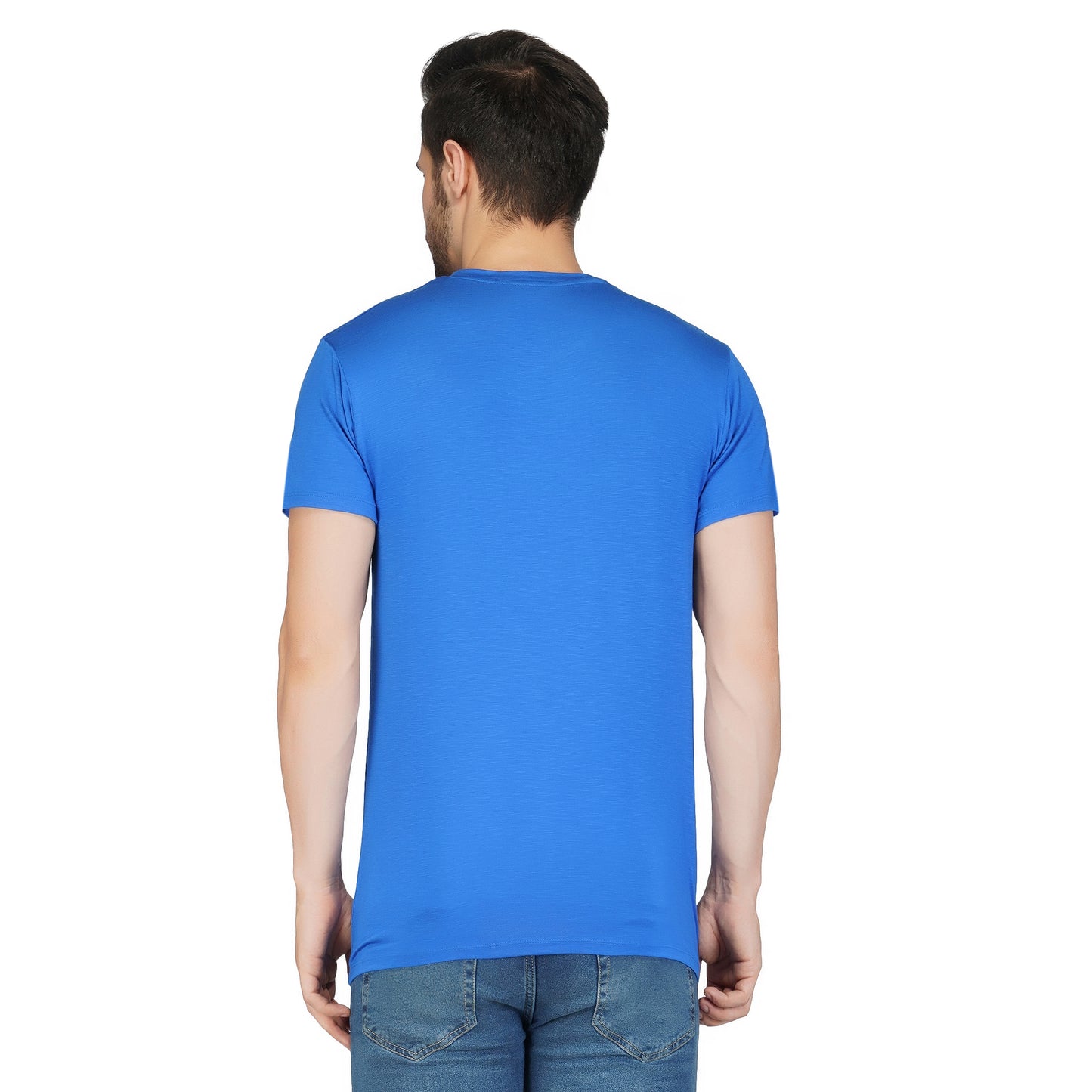 SLAY. Men's Blue Printed T-Shirt