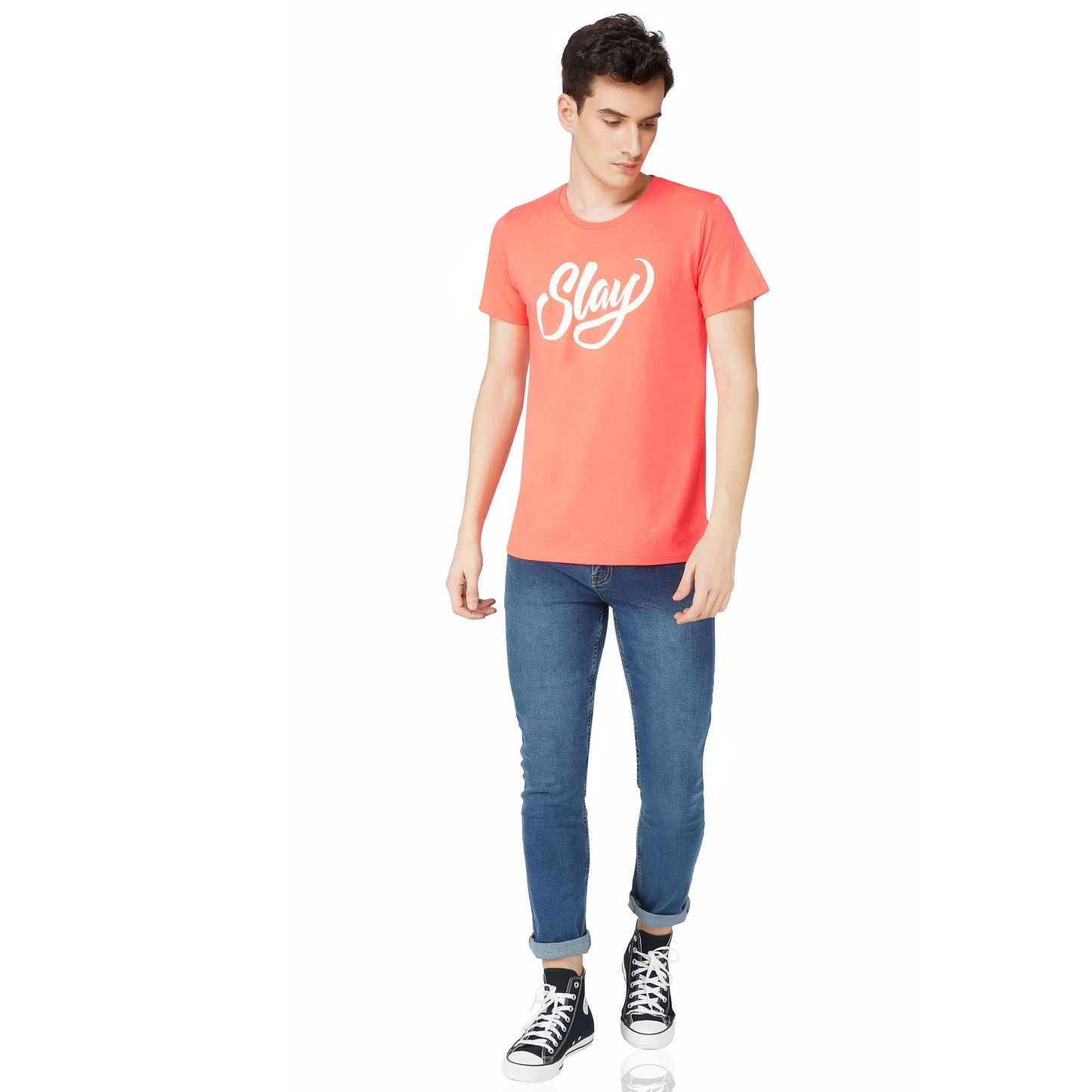 SLAY. Sport Men's Printed Neon Pink T-shirt-clothing-to-slay.myshopify.com-T-Shirt