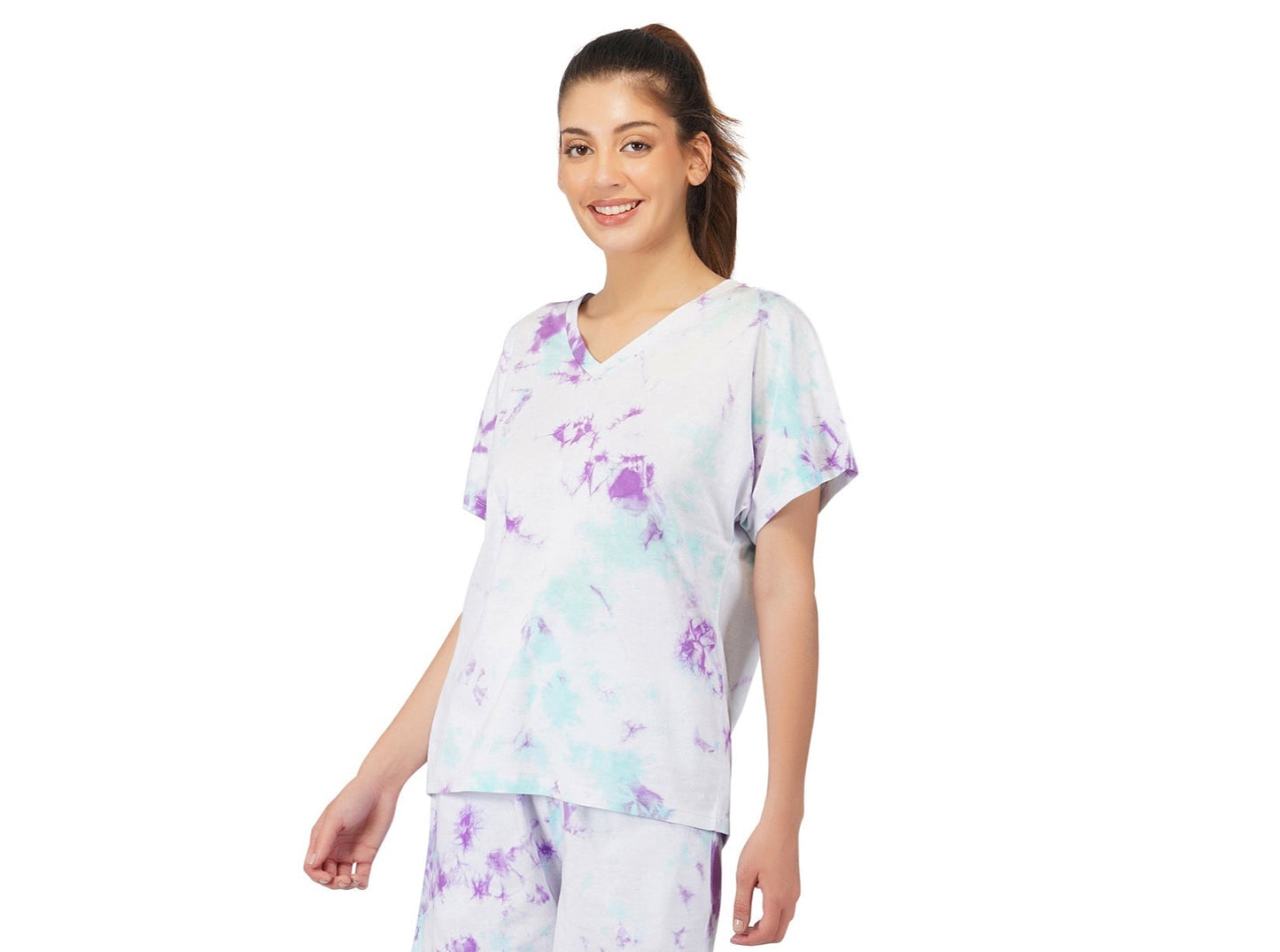 SLAY. Women's Tie Dye Oversized V neck T Shirt