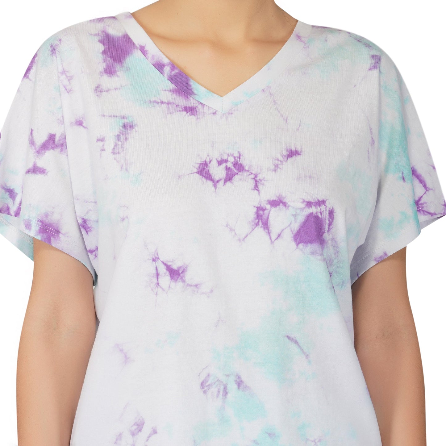 SLAY. Women's Tie Dye Oversized V neck T Shirt