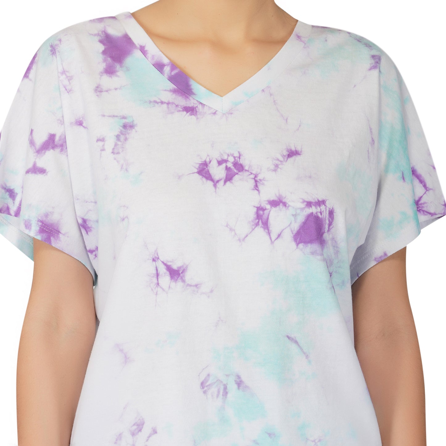 SLAY. Women's Tie Dye Oversized T Shirt & Shorts Co-ord Set