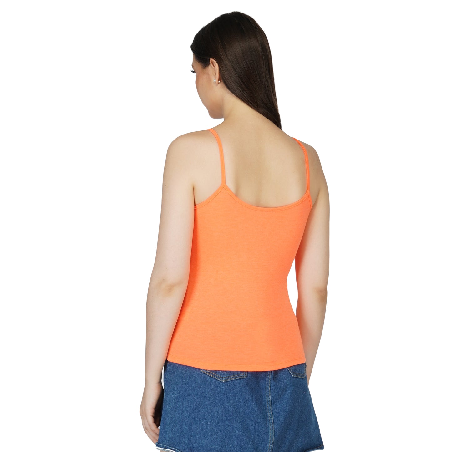 SLAY. Women's Neon Orange Printed Camisole