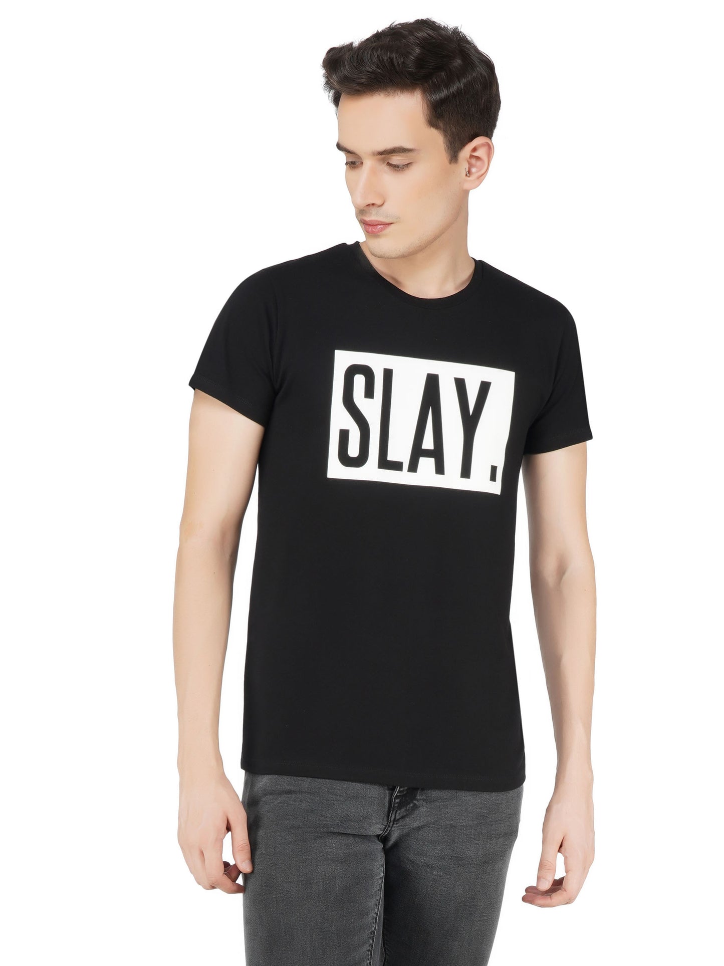 SLAY. Men's Premium Printed Black T-shirt-clothing-to-slay.myshopify.com-T-Shirt