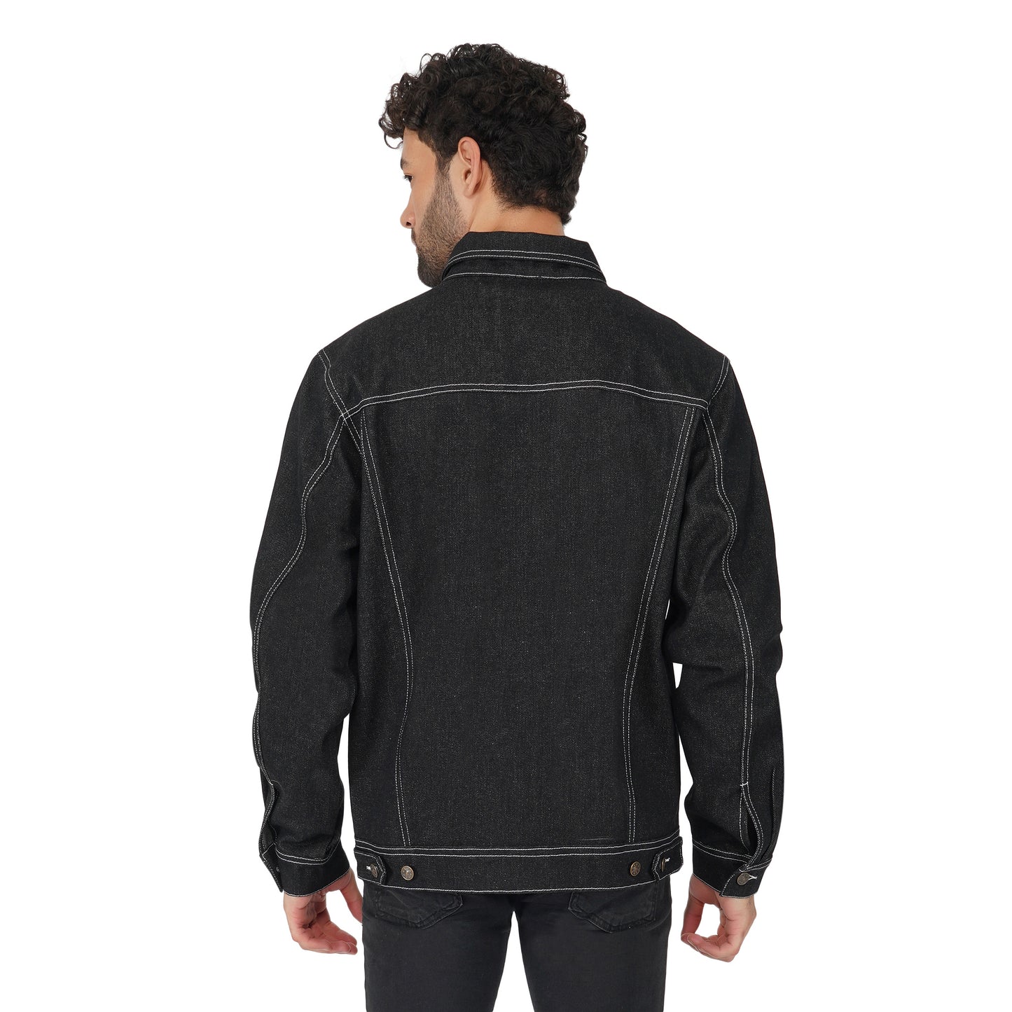 SLAY. Men's Black Denim Cotton Biker Jacket For Men-clothing-to-slay.myshopify.com-Denim Jacket