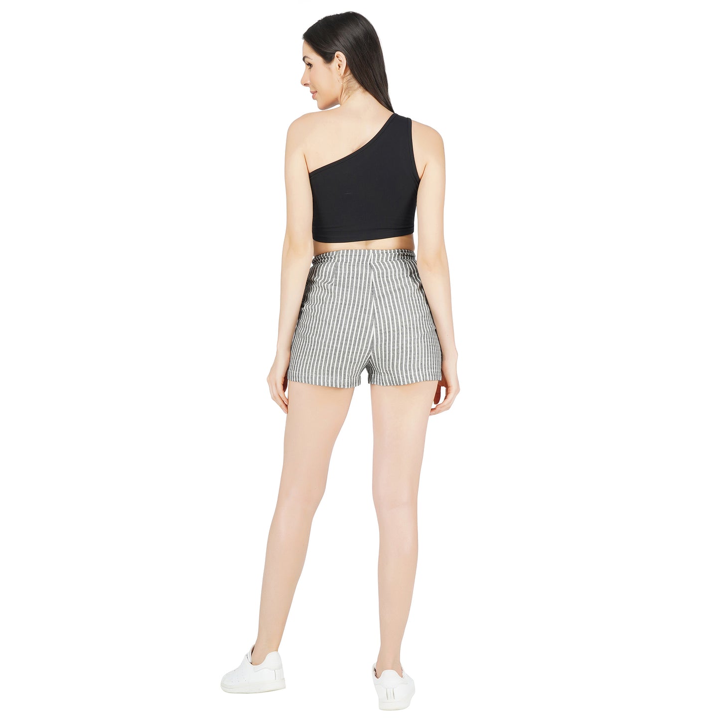 SLAY. Women's One shoulder Black Crop Top with Bow-clothing-to-slay.myshopify.com-Crop Top