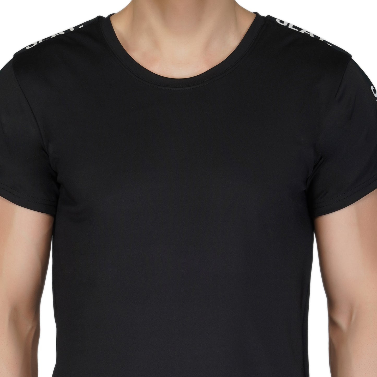 SLAY. Men's Black T shirt & Shorts Co-ord Set(4 way Stretch Fabric)