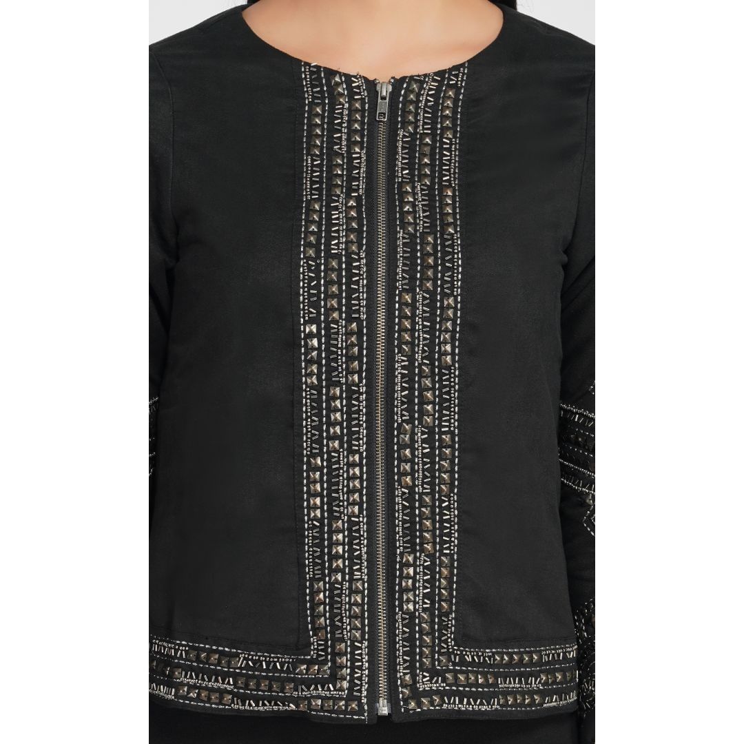 SLAY. Sequenced Suede Jacket