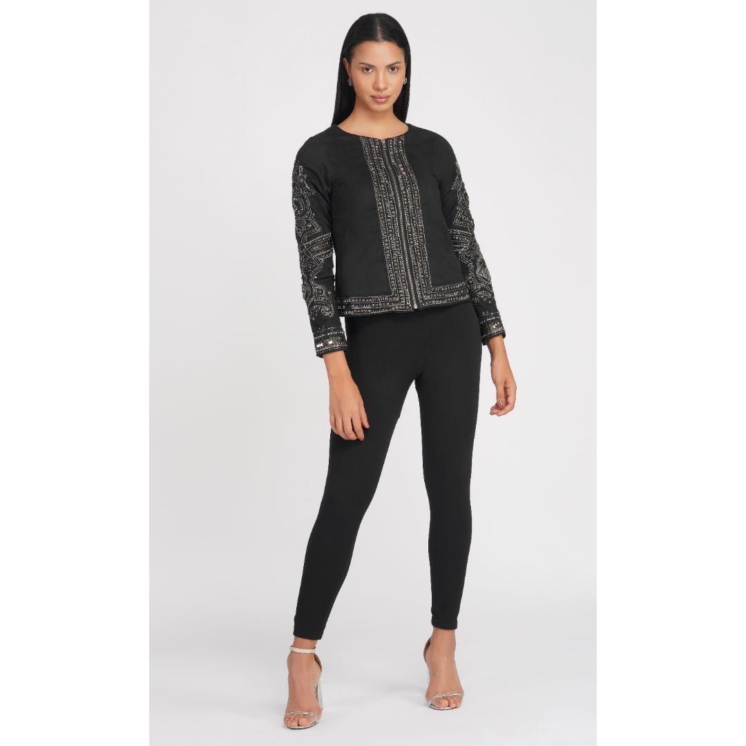 SLAY. Sequenced Suede Jacket