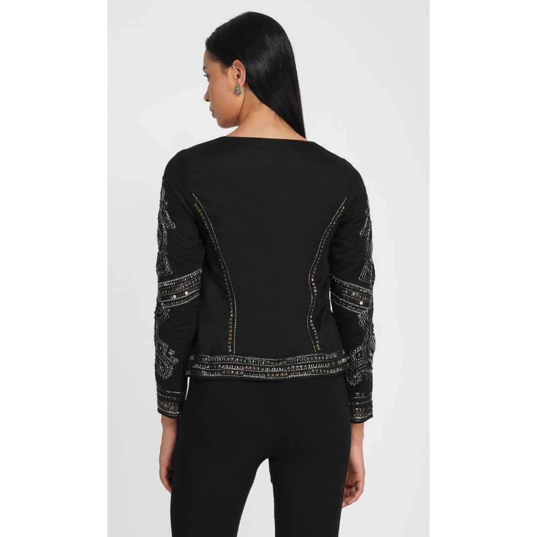 SLAY. Sequenced Suede Jacket