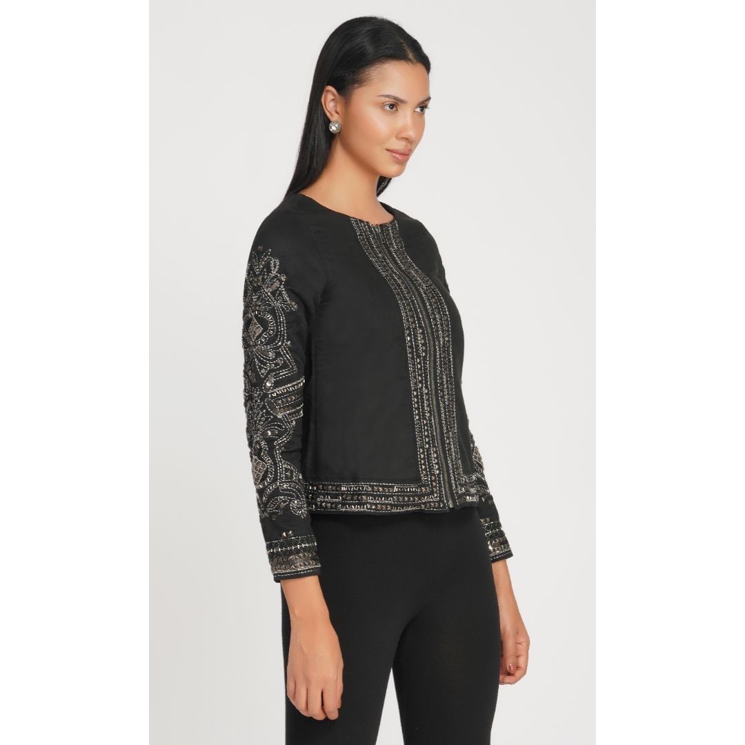 SLAY. Sequenced Suede Jacket