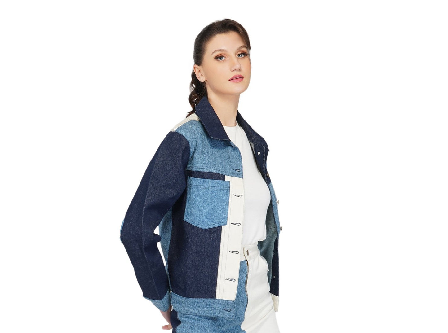 SLAY. Women's Colorblock Denim Jacket-clothing-to-slay.myshopify.com-Jacket