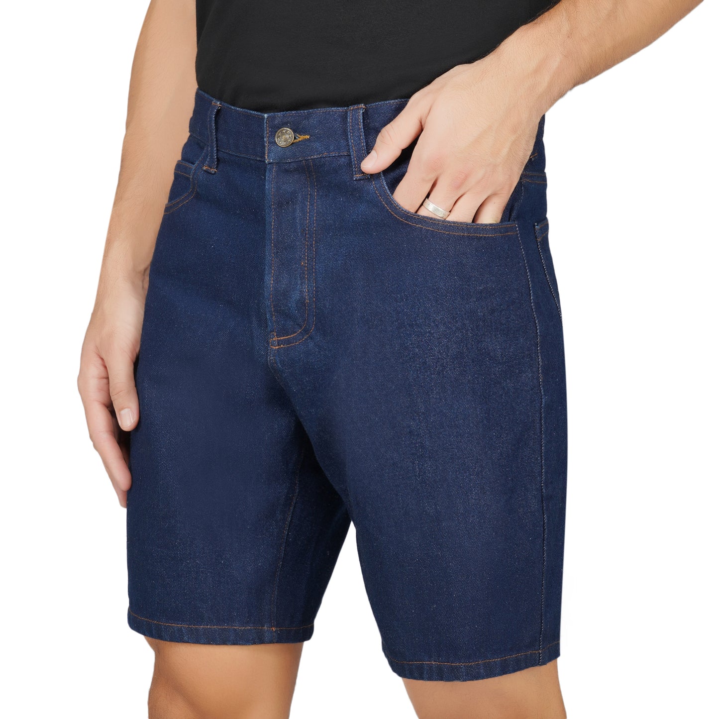 SLAY. Men's Navy Blue Washed Button-Down Denim Shorts-clothing-to-slay.myshopify.com-Denim Shorts