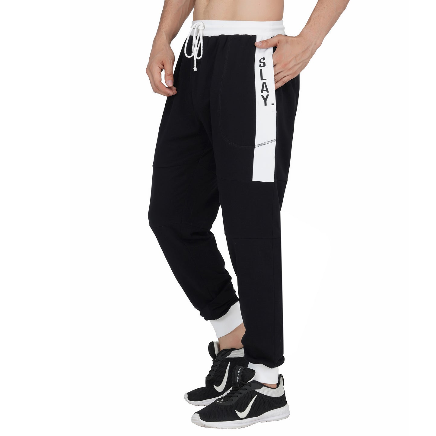 SLAY. Classic Men's Colorblock Black & White Tracksuit-clothing-to-slay.myshopify.com-Tracksuit