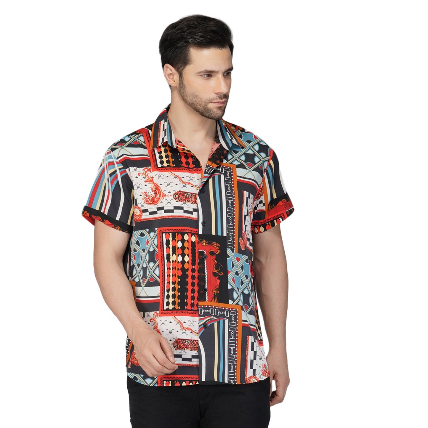 SLAY. Men's Abstract Print Designer Shirt